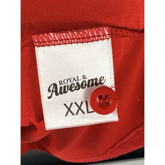 Royal And Awesome Polo Shirt Mens XXL Red Short Sleeve Golf MINT - Picture 4 of 8